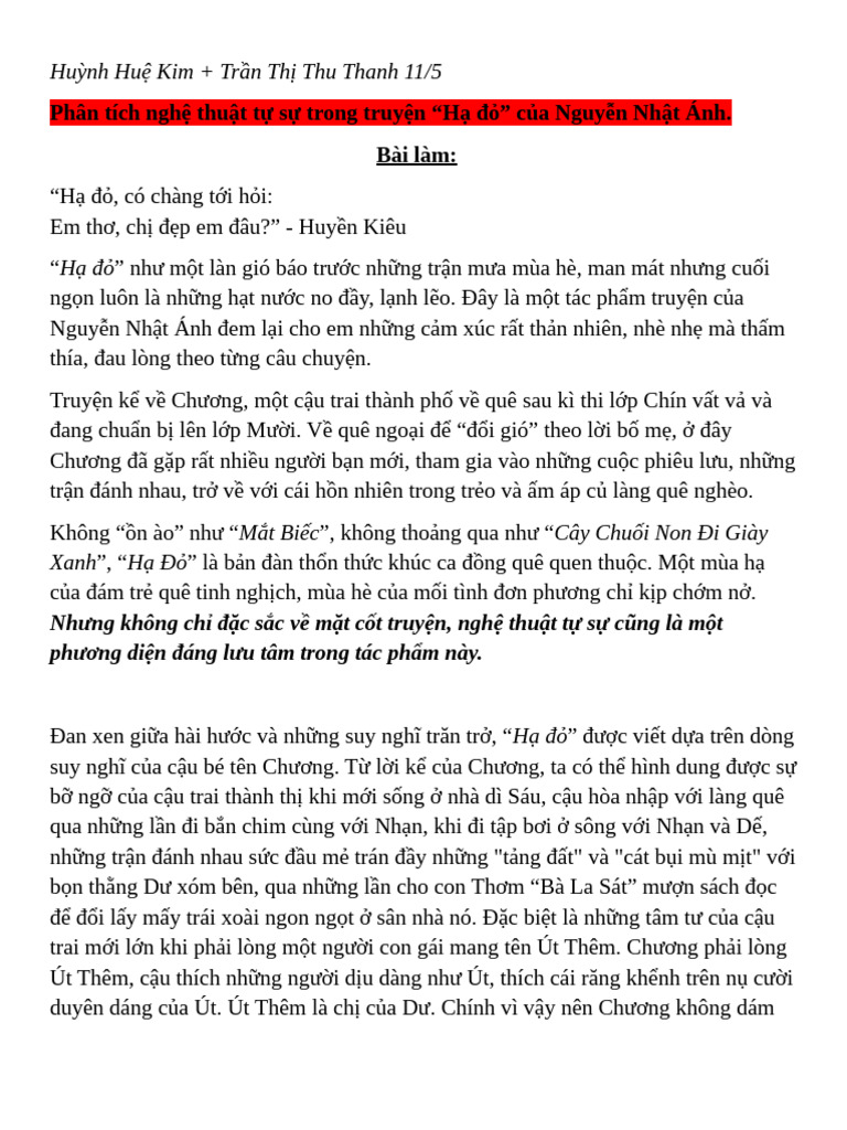 Hạ đỏ | PDF