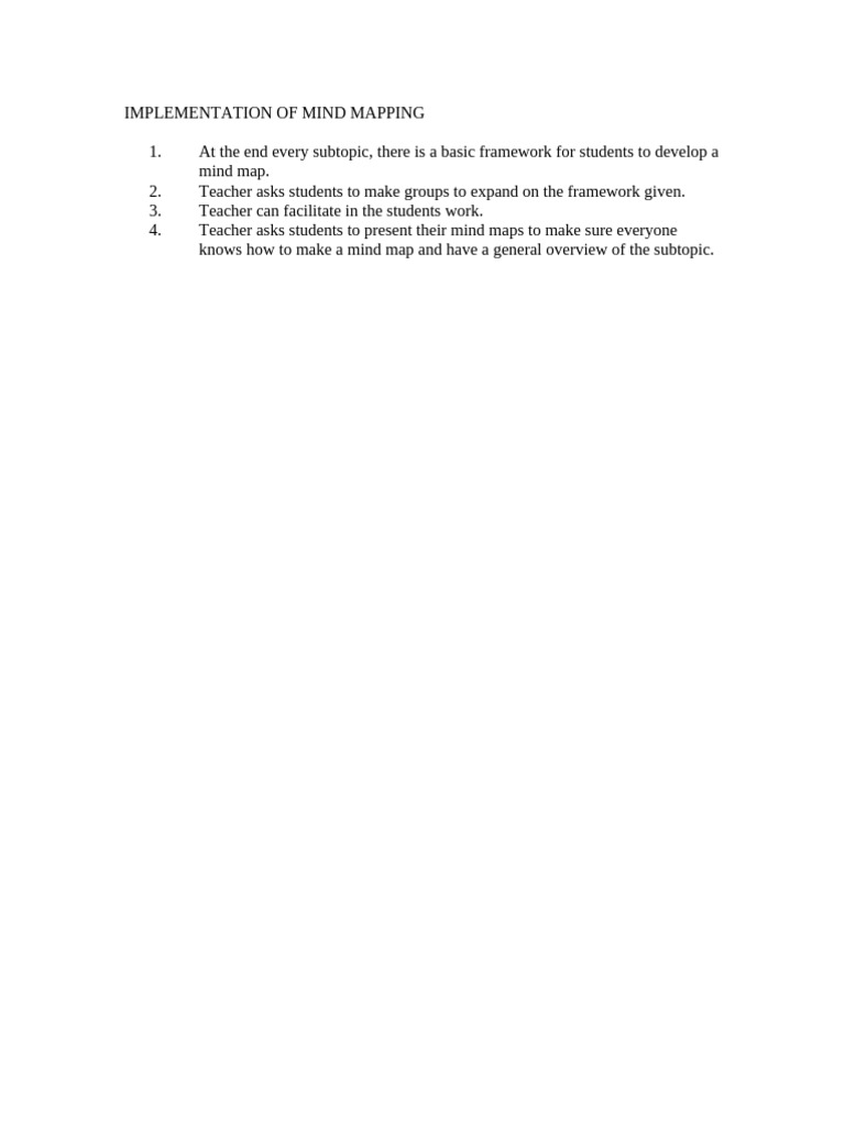 Implementation of Mind Mapping | PDF | Self-Improvement