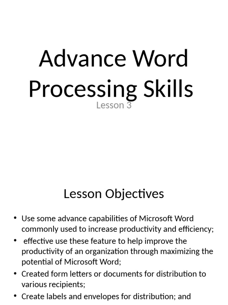 3 Advance Word Processing Skills | PDF | Computing | Computer Graphics