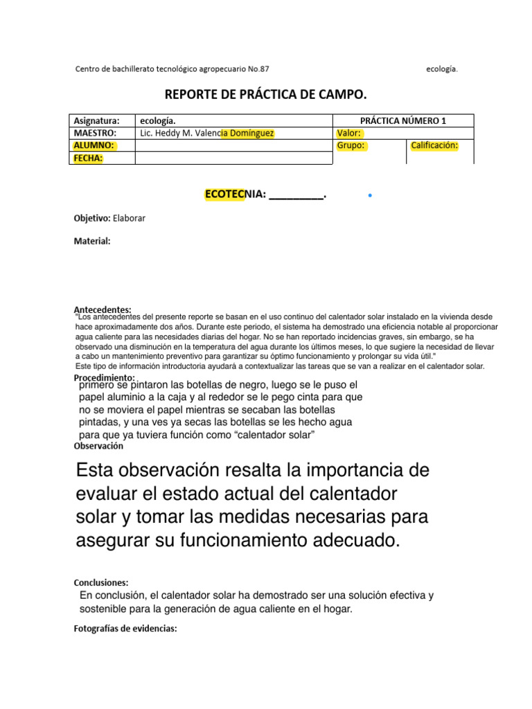 Formato Practica Ecotecnia | PDF | Ciencia y matemáticas