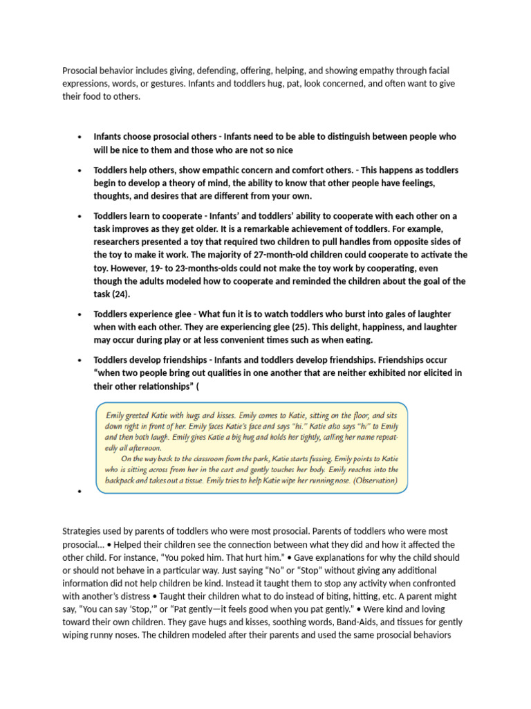 Prosocial Behavior Pdf Empathy Toddler