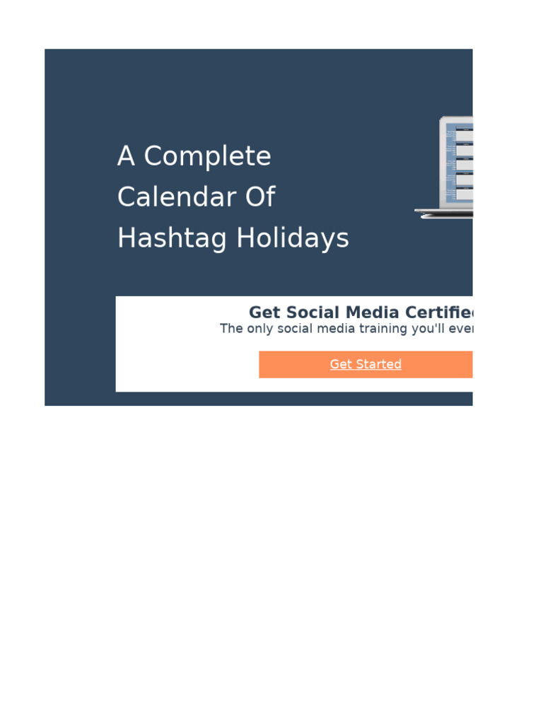 Hashtag Holidays Calendar 2020 | PDF | Cuisine | Foods