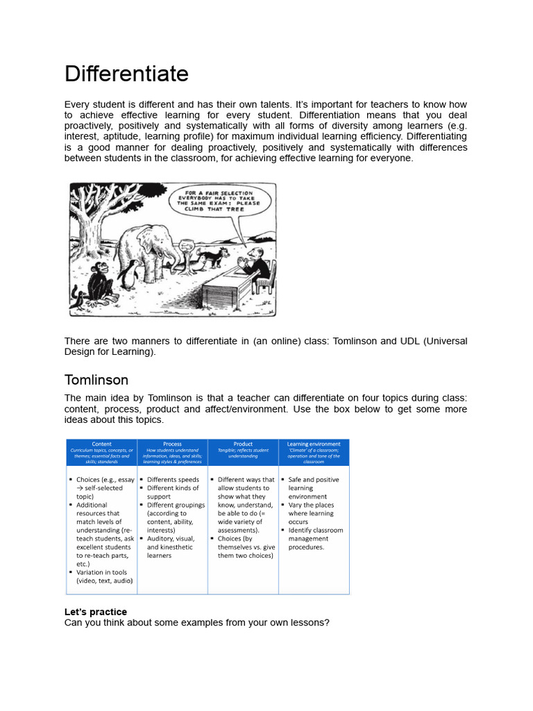 Effective Differentiation in Education | PDF