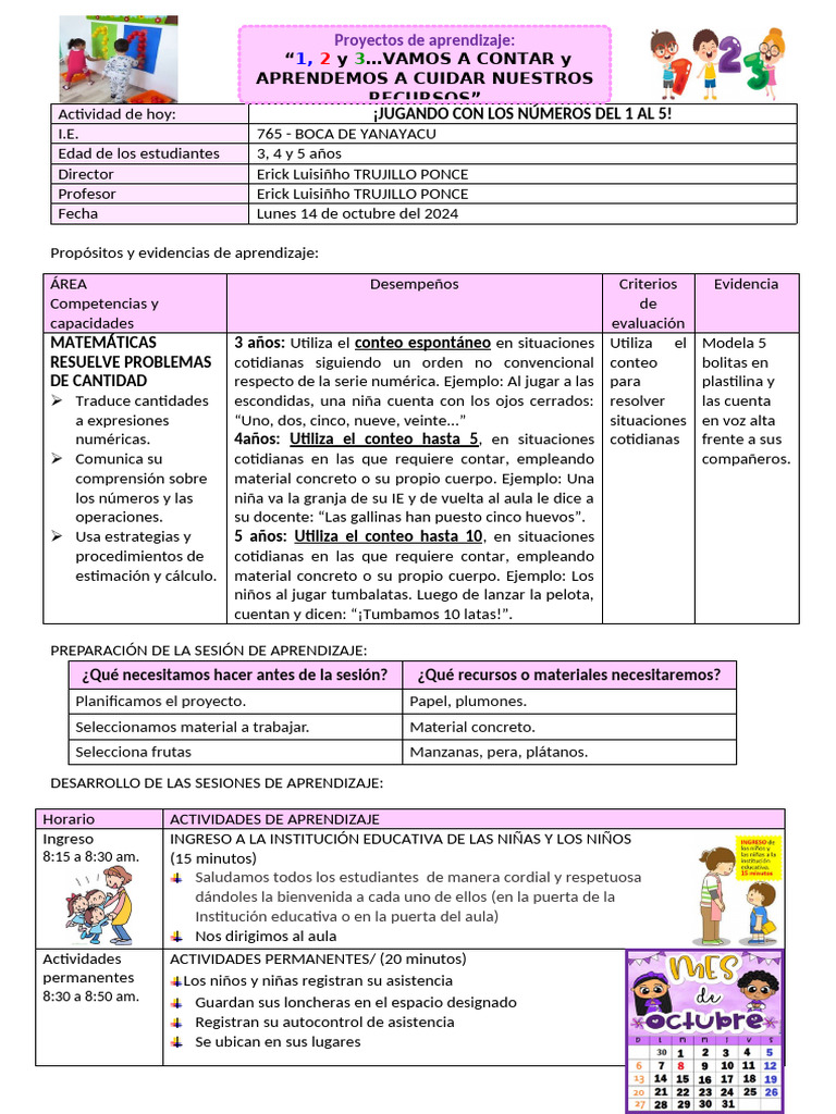Lunes 14 de Octubre Del 2024 | PDF | Aprendizaje | Evaluación