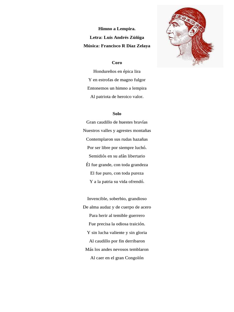 Himno a Lempira: Letra y Música | PDF | Poesía