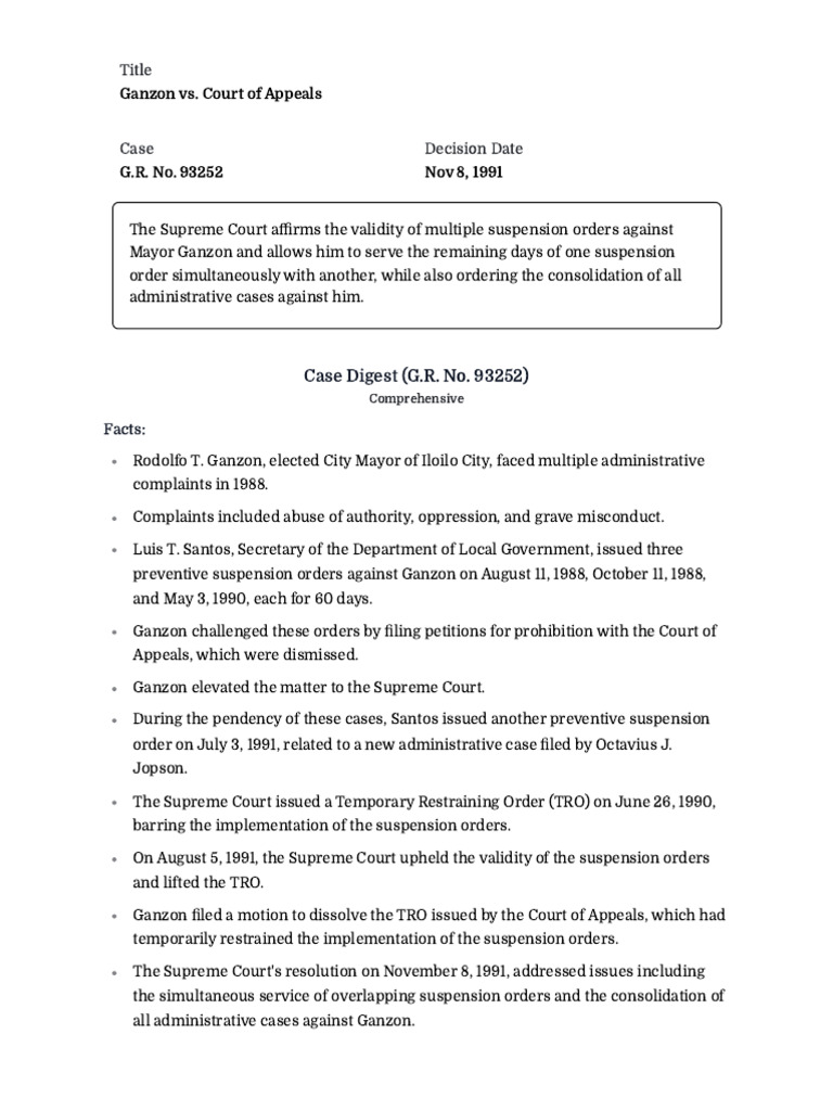 Case digest g r no 93252 ganzon vs court of appeals pdf