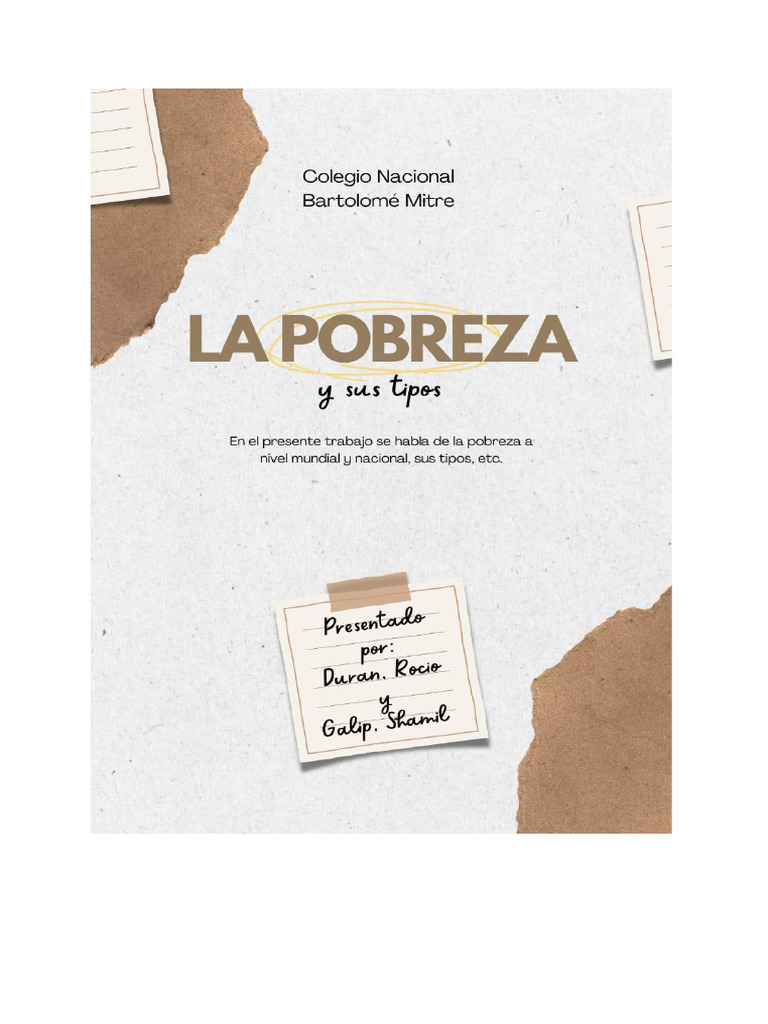 Tipos y Realidades de la Pobreza Global | PDF | Pobreza | Pobreza e ...