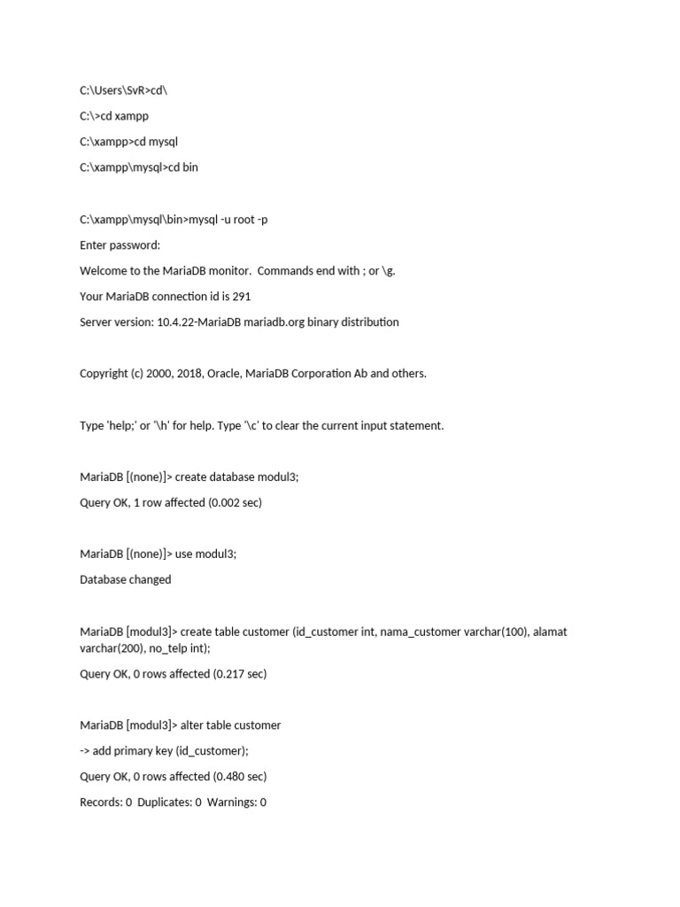 MariaDB Database Creation Guide | PDF | My Sql | Information Technology ...