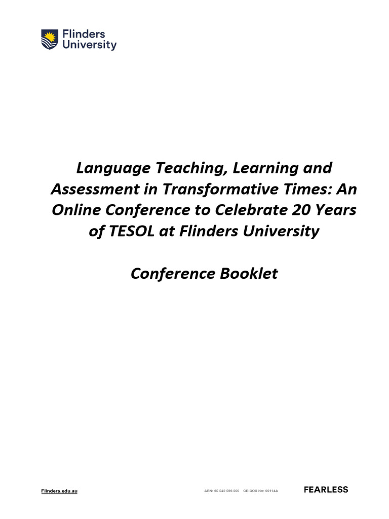 TESOL 20th Anniversary Online Conference | PDF | English As A Second Or ...