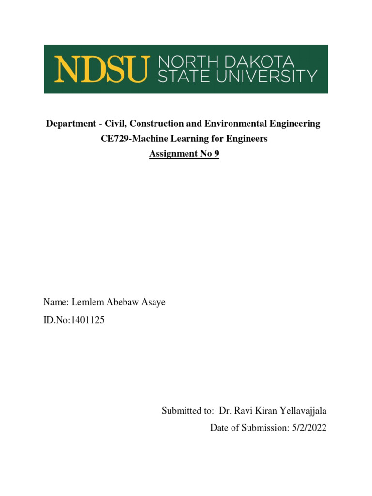 Lemlem Abebaw Asaye Assignment 9 | PDF | Statistical Classification ...