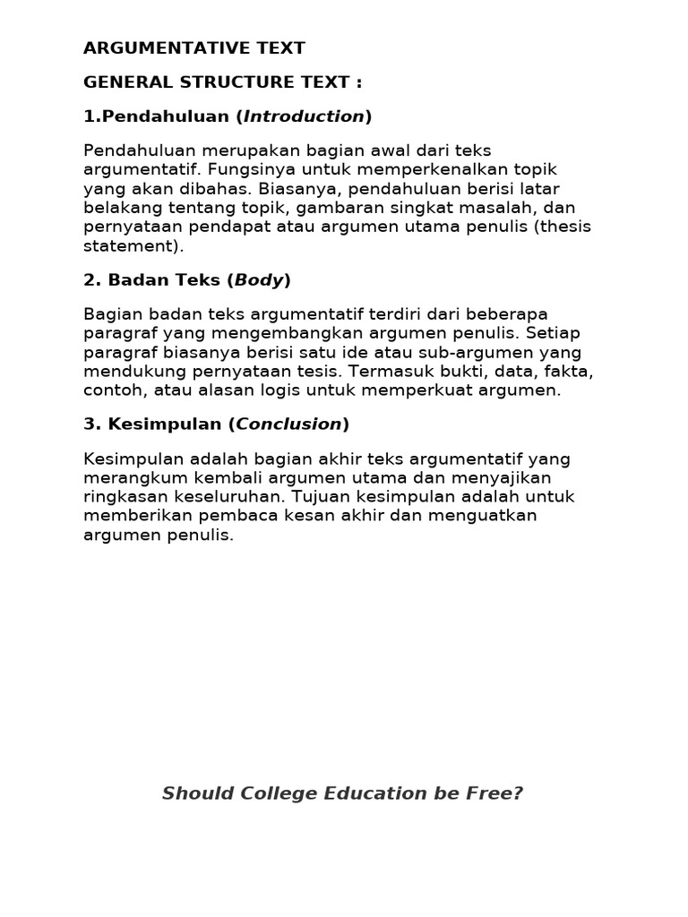 Argumentative Text | PDF