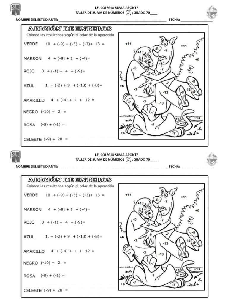 Ejercitación Complementaria: Tema: Números Enteros Realiza Las Siguientes  Operaciones Combinadas Con Números Enteros: Ejercicios | PDF, image size:768x1024