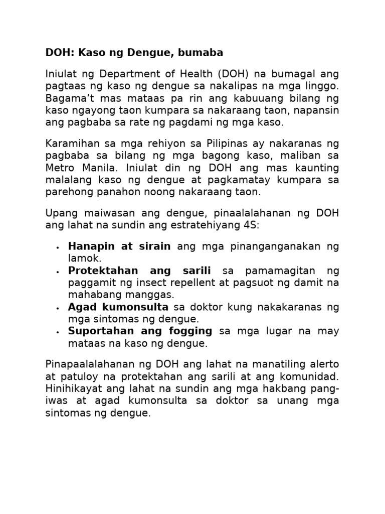 DOH Dengue | PDF