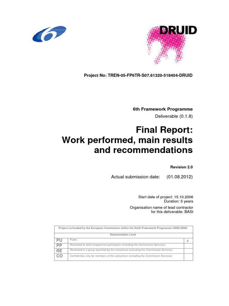 DRUID Final Report: Key Findings & Recommendations | PDF | Driving ...