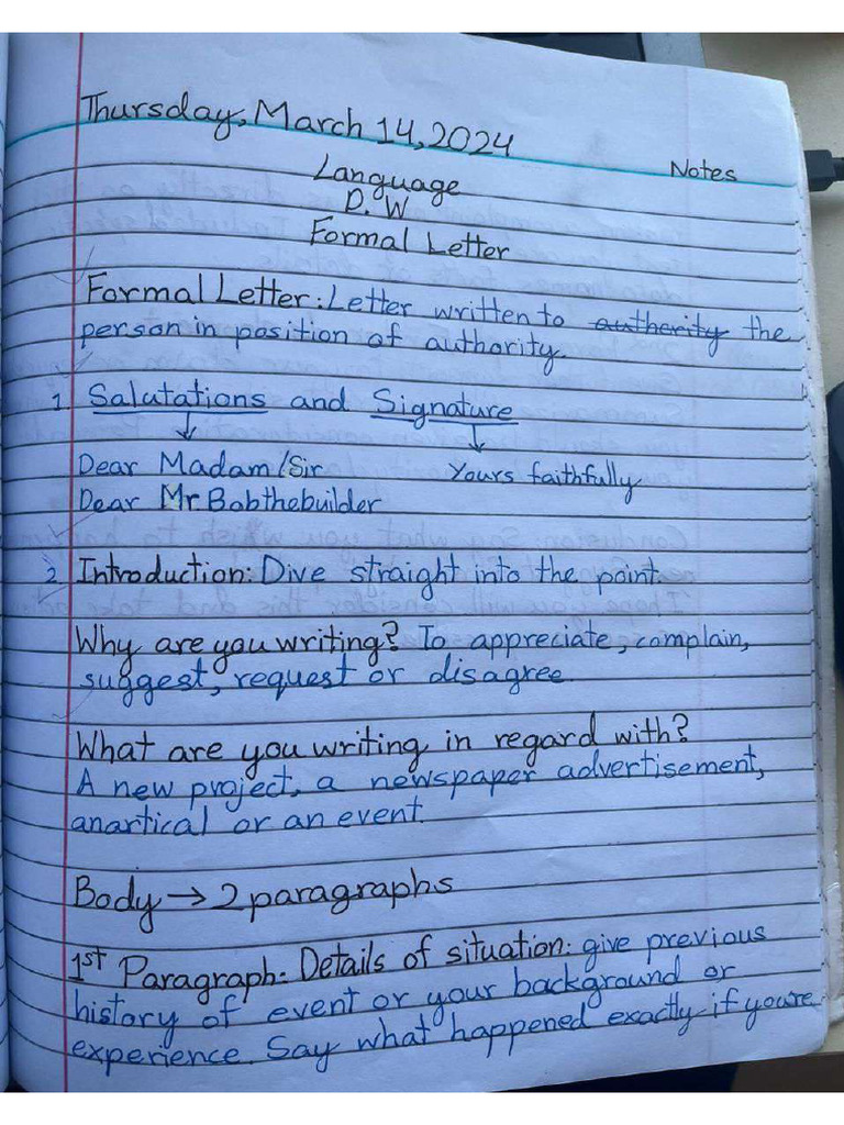 Formal Letter - 2nd Term | PDF