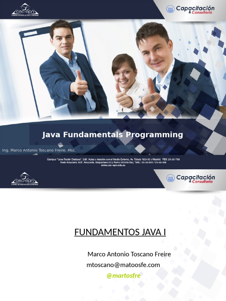 Java Fundamentals Cec Marco Toscano Freire 2016 | PDF | Objeto ...