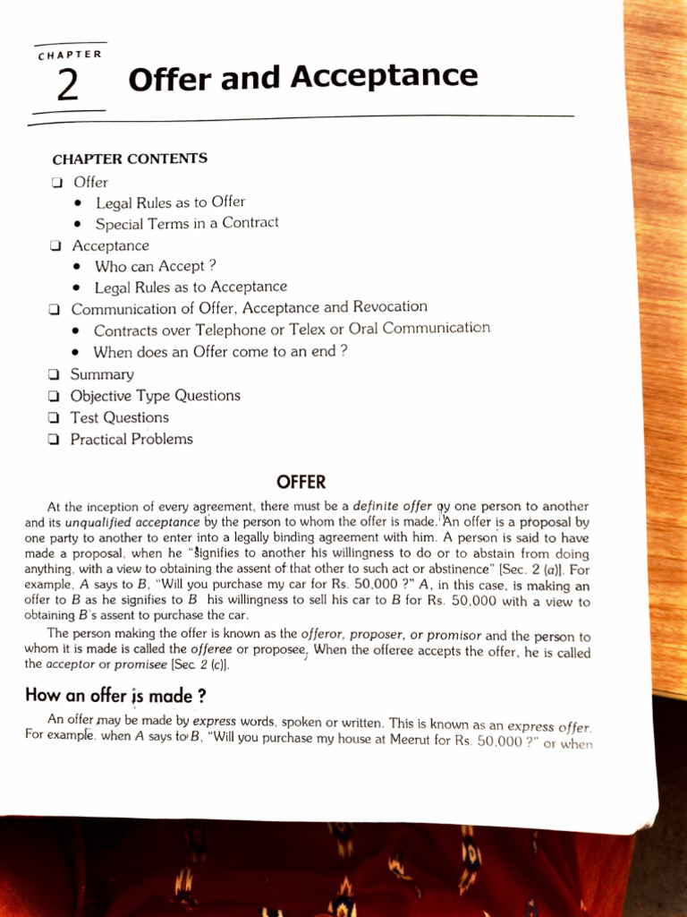 Offer and Acceptance Explained | PDF | Offer And Acceptance | Law Of ...
