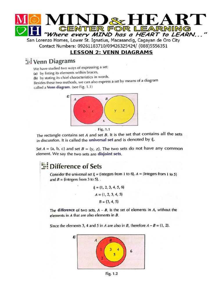 Sets | PDF | Teaching Methods & Materials | Science & Mathematics