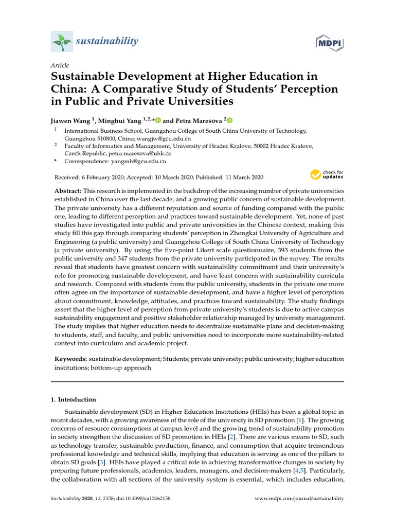 03 - 2020 - Sustainable Development at Higher Education in China - A ...