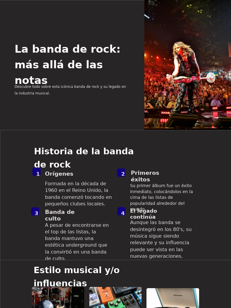 Historia y legado de una banda de rock | PDF | La música rock | Concierto