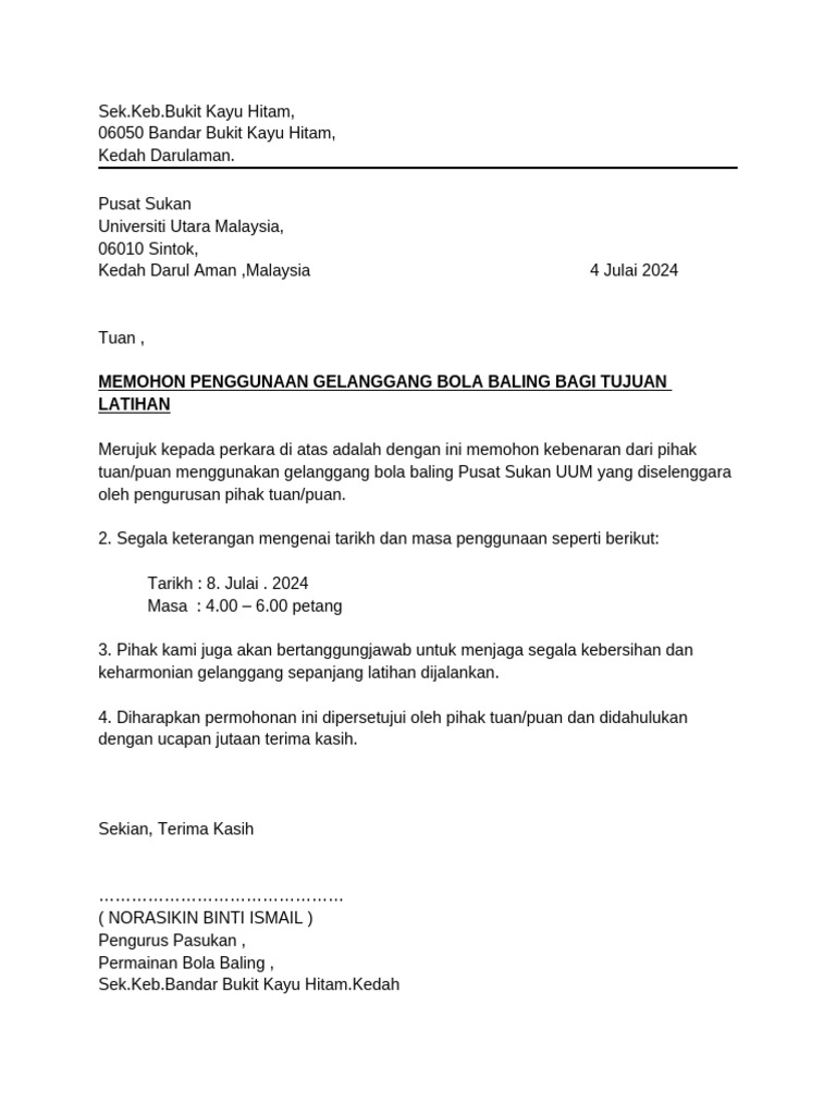 Surat Pusat Sukan Uum | PDF | Perjalanan | Teknologi & Rekayasa