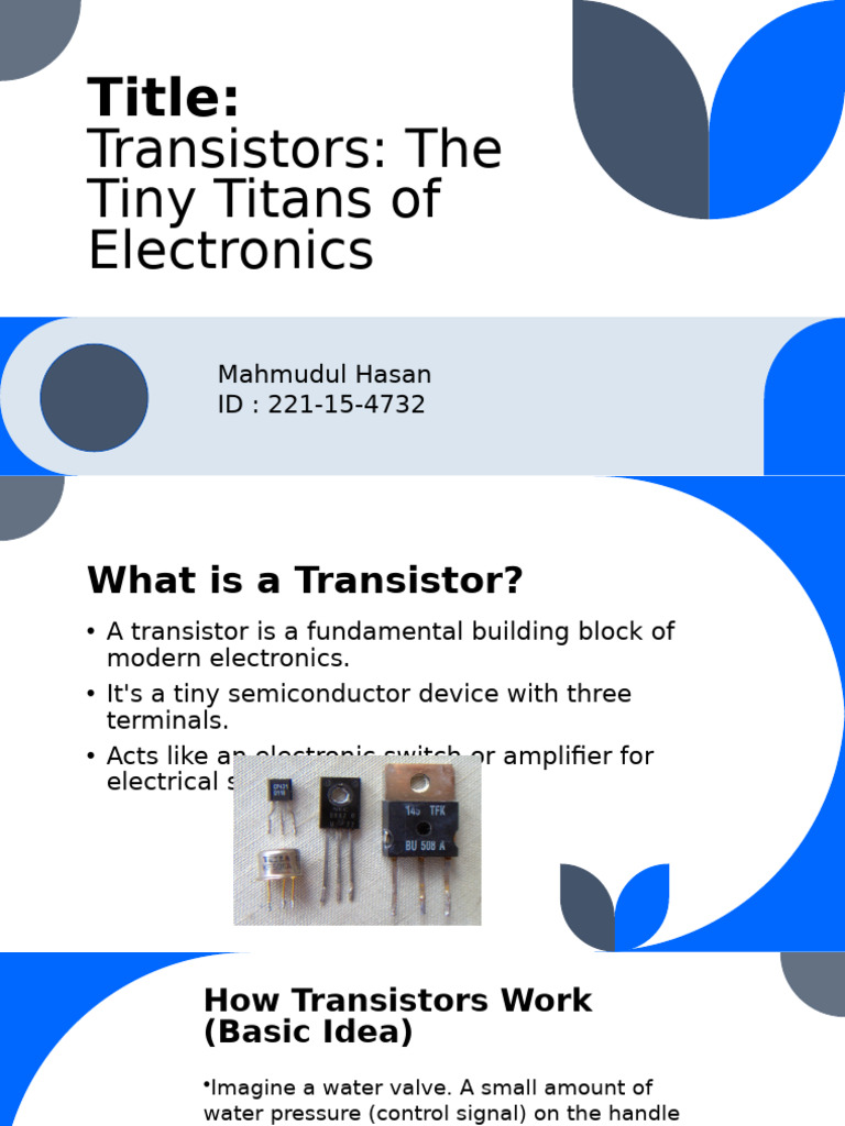 Understanding Transistors in Electronics | PDF | Science & Mathematics