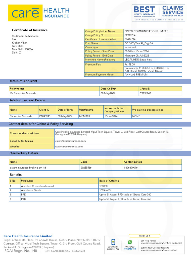 Certificate of Insurance | PDF | Insurance