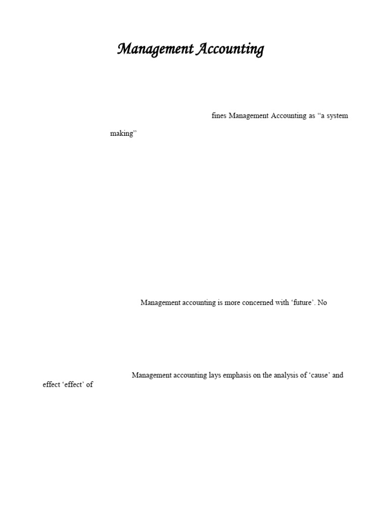 Understanding Management Accounting Basics | PDF | Management ...