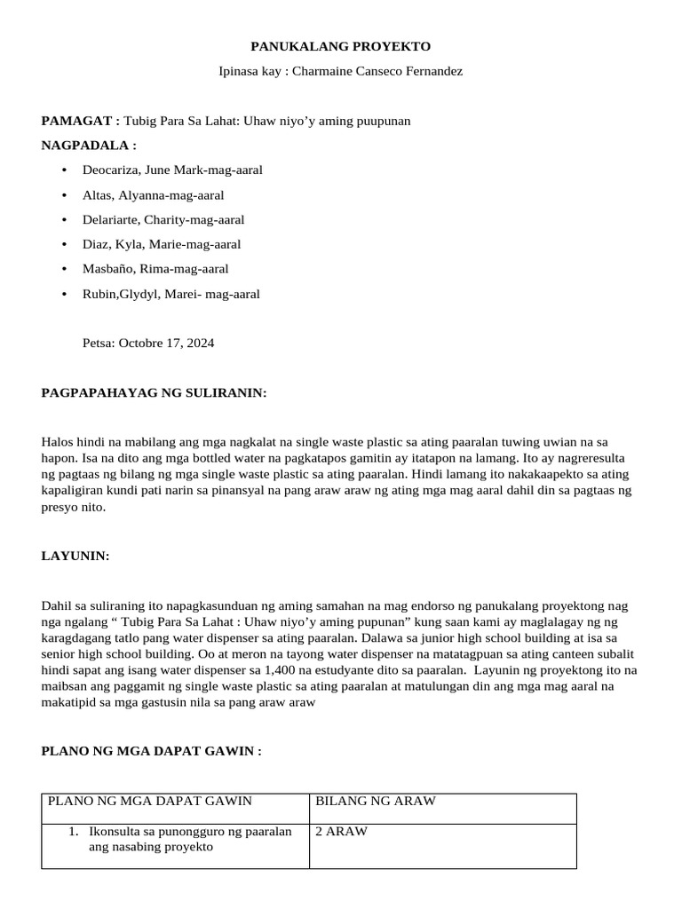 Panukalang Proyekto | PDF