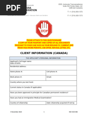 Questionnaire - Canada (ENG)