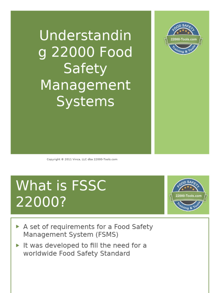 Introduction To 22000 | PDF | Food Safety | Hazard Analysis And ...