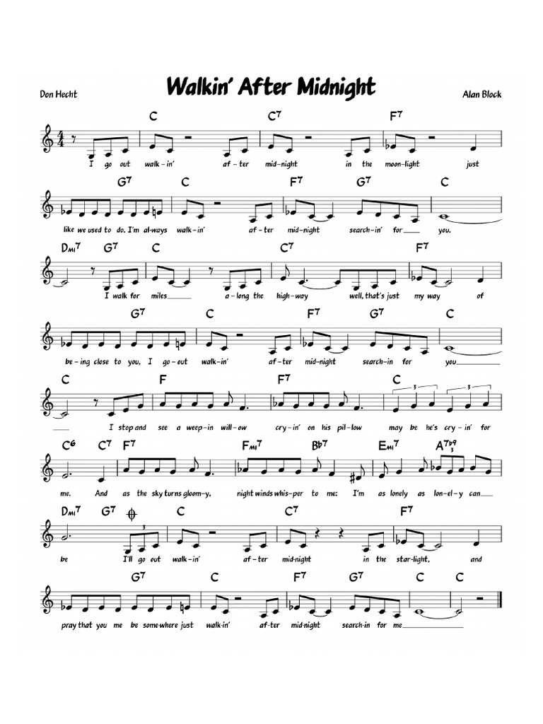 Walkin After Midnight Pdf