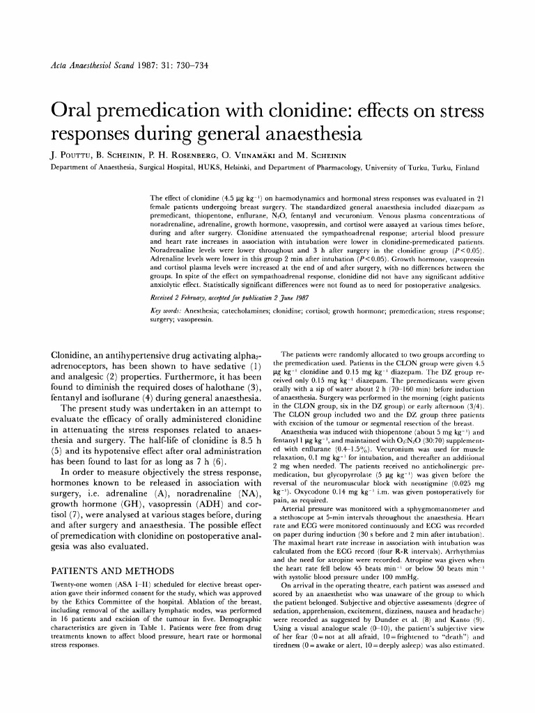 Clonidine And Blood Pressure