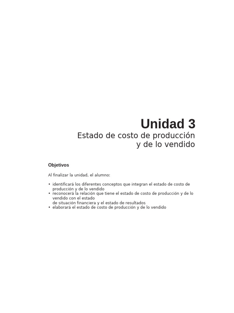 Estado de Costo de Producción y Ventas | PDF | Costo | Estado financiero