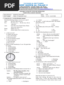 Asts Bahasa Inggris Kelas 7 2024-2025