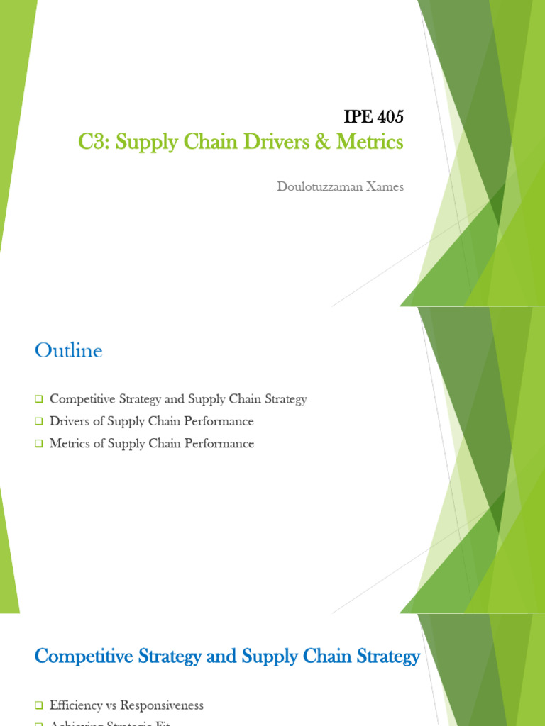 Chapter 3 - Supply Chain Drivers and Metrics | PDF | Supply Chain | Pricing