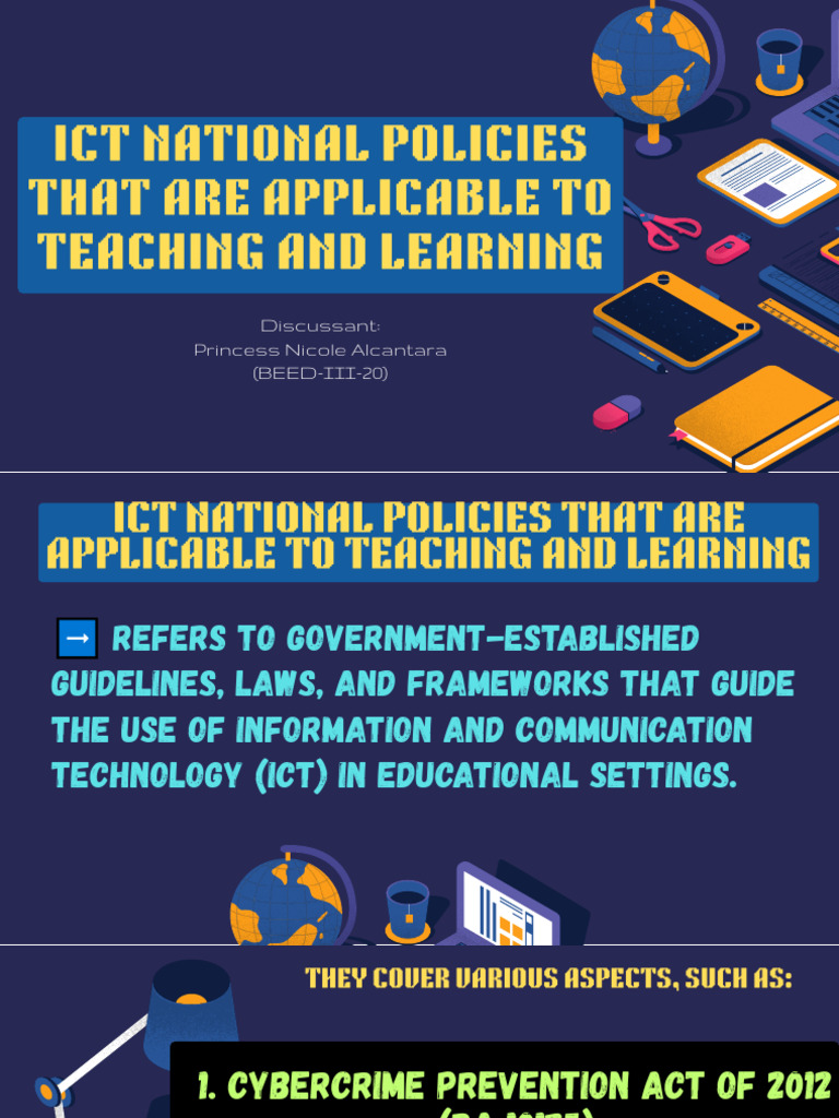 Ict National Policies That Are Applicable To Teaching and Learning | PDF