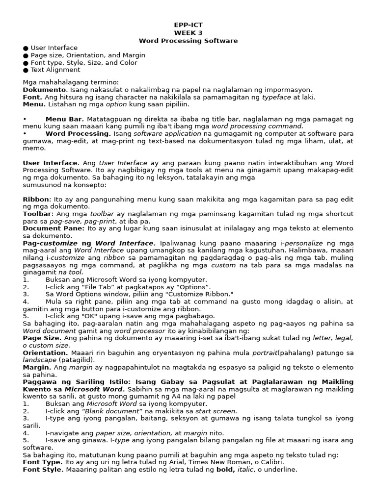 Epp Ict Week 3 | PDF