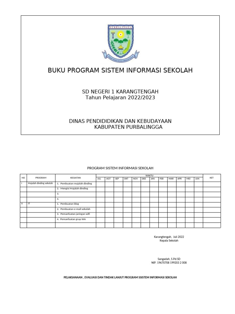 Program Informasi Sekolah | PDF