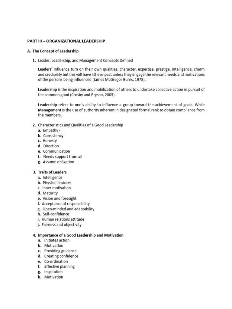 Lesson 9. Concept of Leadership | PDF | Science & Mathematics