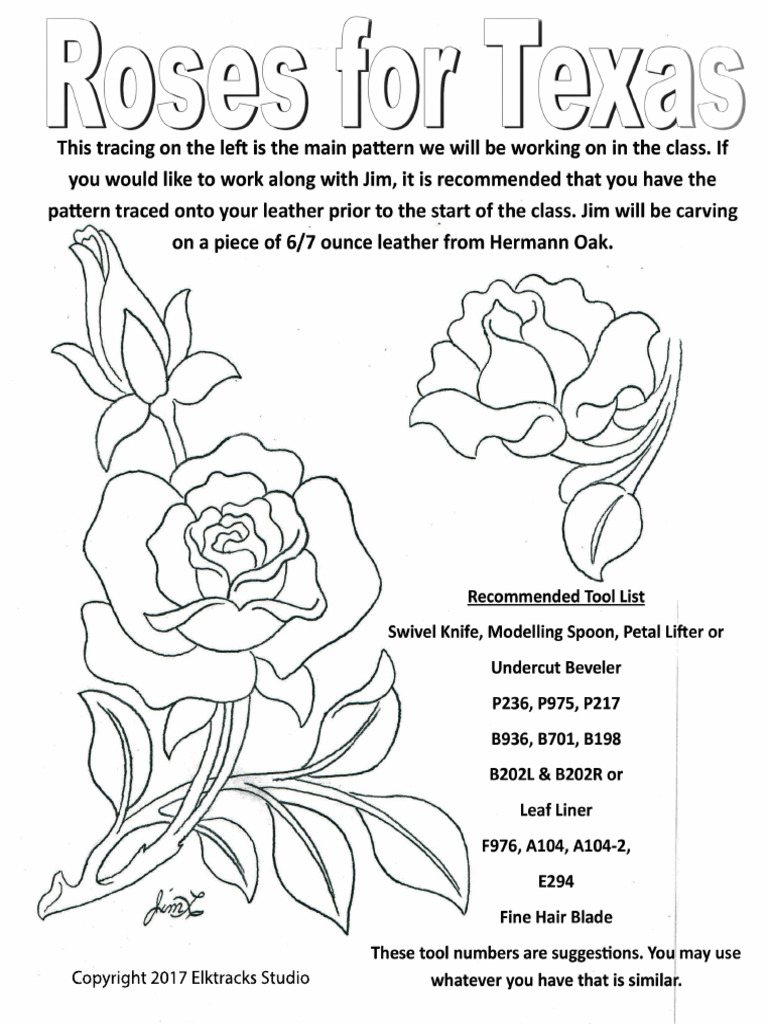 Free Leathercraft Pattern Rose Leather Carving | PDF