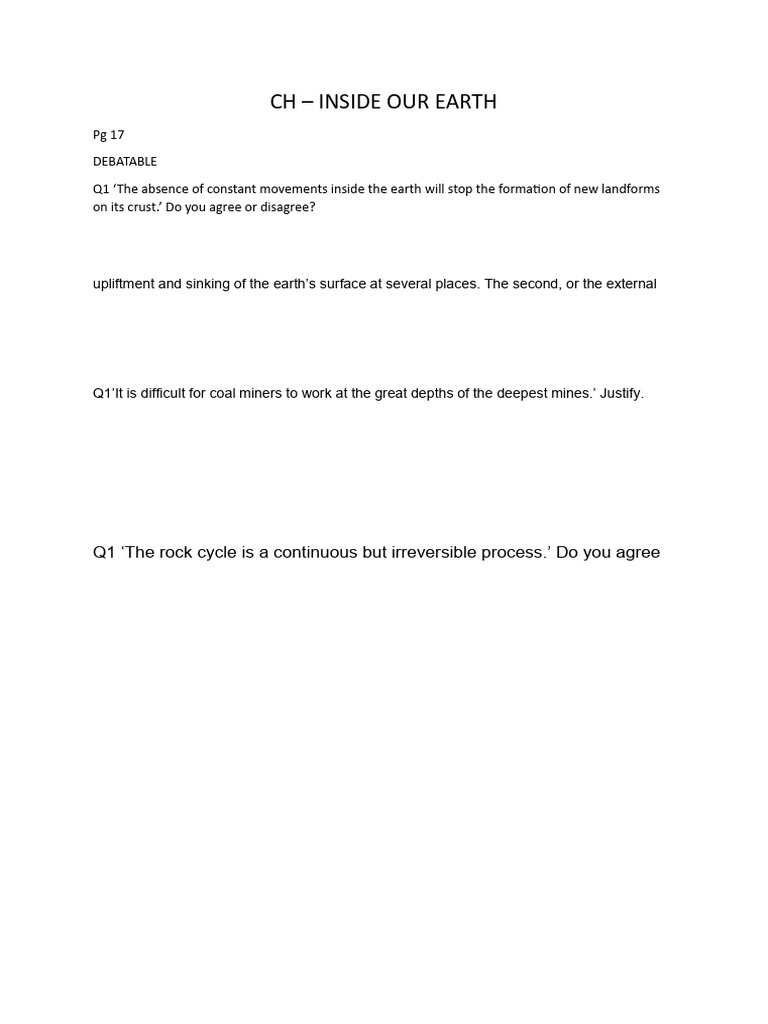 Inside Our Earth Pdf Rock Geology Igneous Rock