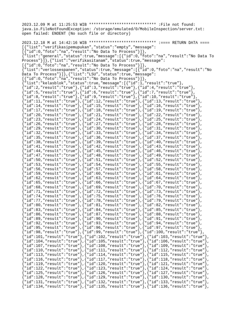 File Not Found and Data Status Report | PDF | Operating System ...