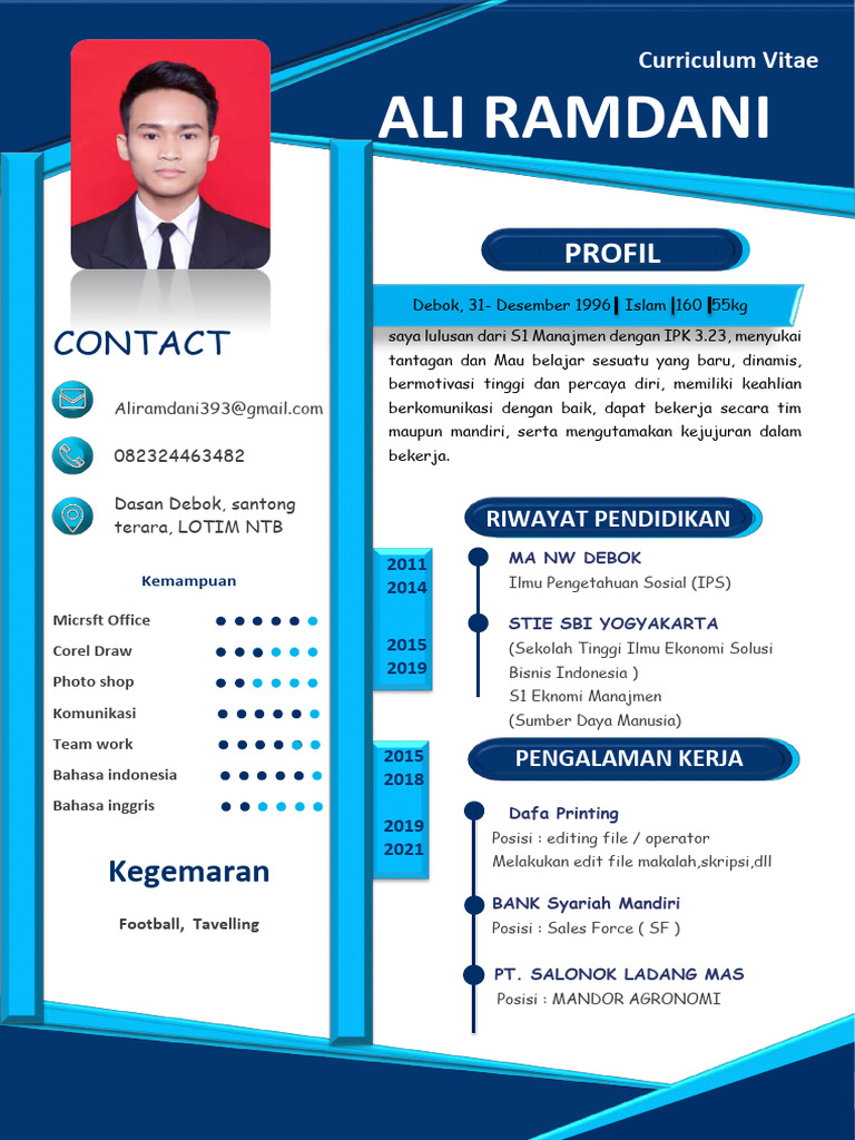 Profil Ali Ramdani dan Pengalaman Kerja | PDF