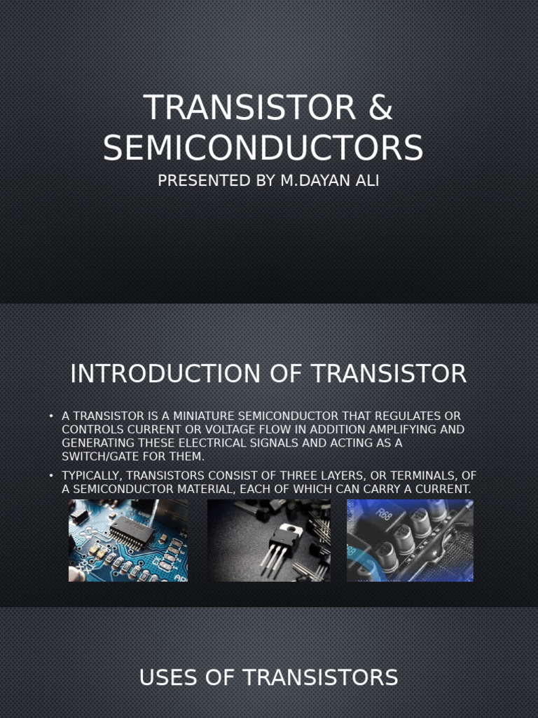 Transistors and Semiconductors Overview | PDF | Transistor | Field ...
