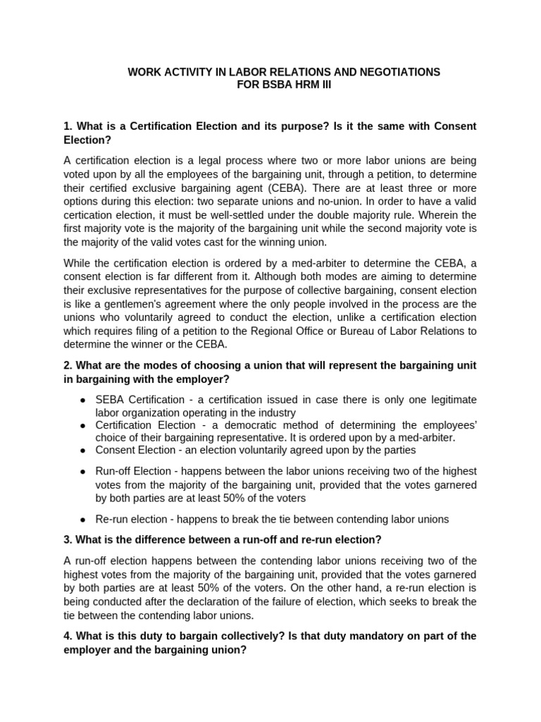 Labor Relations and Negotiation Overview | PDF | Collective Agreement ...