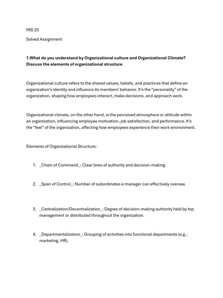 Understanding Organizational Culture & Structure | PDF | Environmental ...
