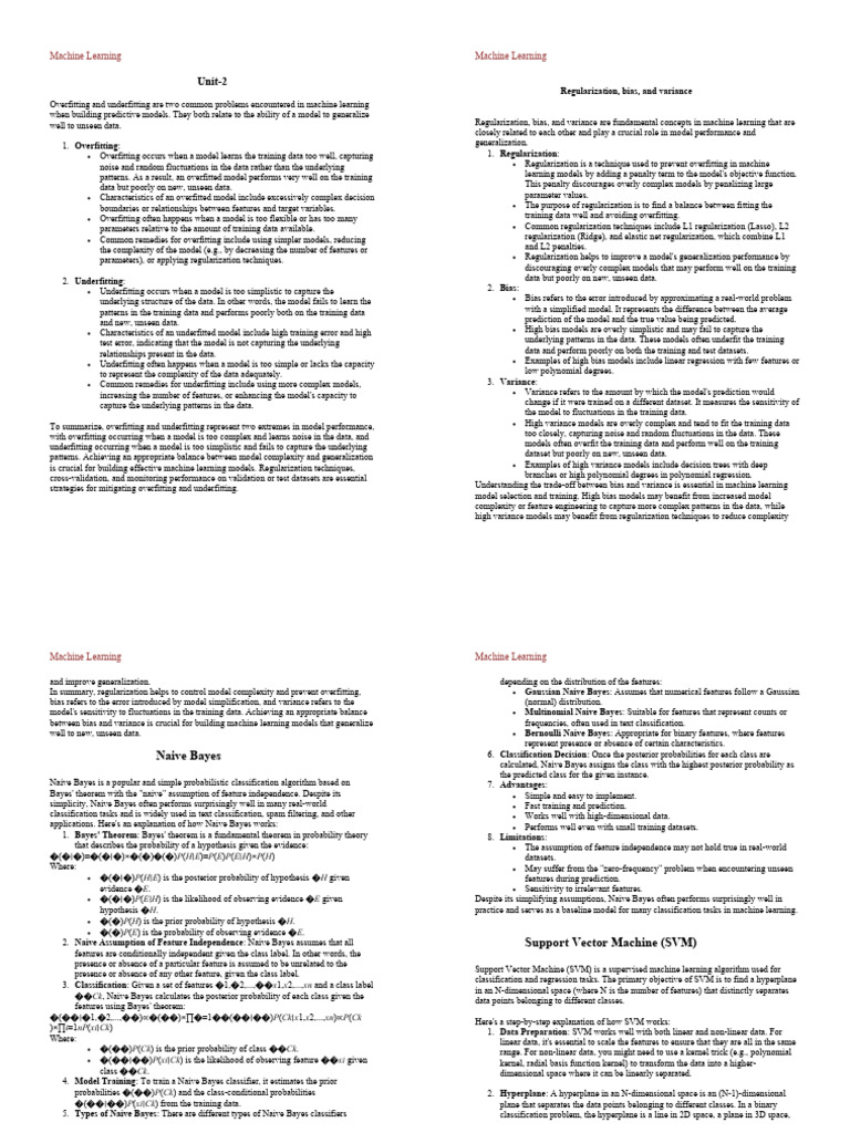 Overfitting vs Underfitting in ML Models | PDF | Support Vector Machine ...