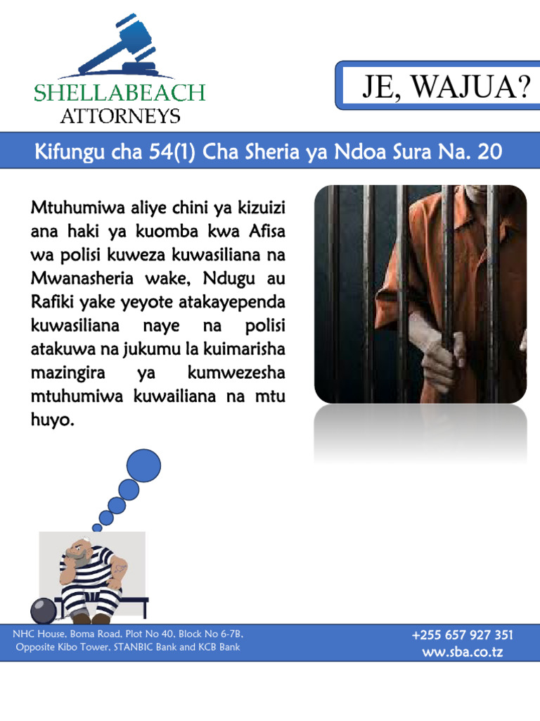 Je, Wajua?: Kifungu Cha 54 (1) Cha Sheria Ya Ndoa Sura Na. 20 | PDF