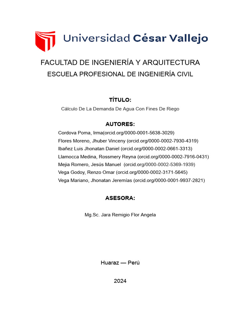 Cálculo de Demanda de Agua para Riego | PDF | Evapotranspiración | Agua